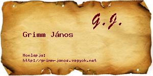 Grimm János névjegykártya